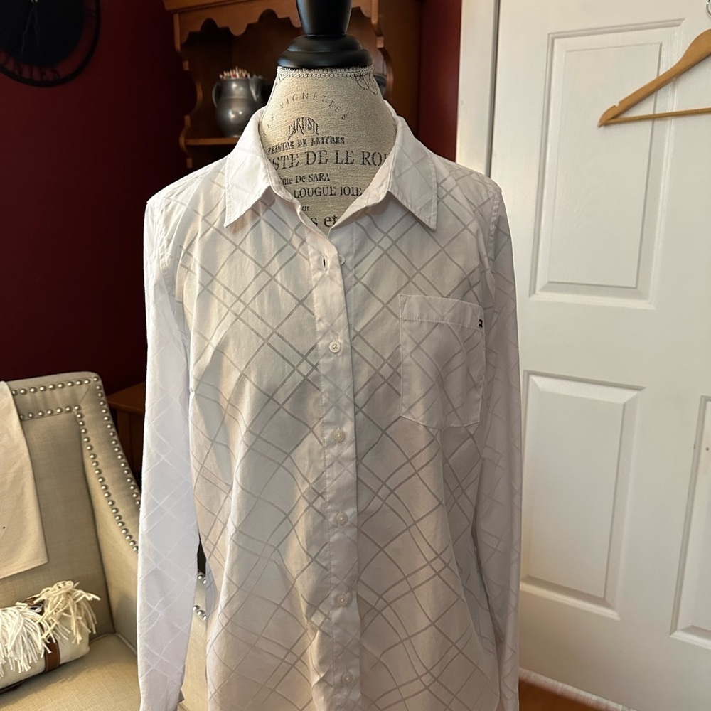 Tommy Hilfiger White Plaid Blouse